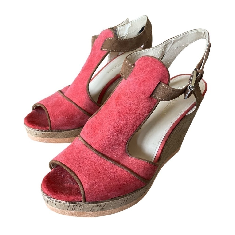 Enzo Angiolini Eagesso Platform Wedge Sandal Burnt Orange Size 9